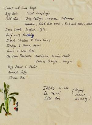 Cihna menu